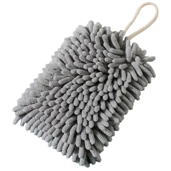 2 PCS Hand Towels for Kitchen with Hanging Loop (Grey,7.5X5in)