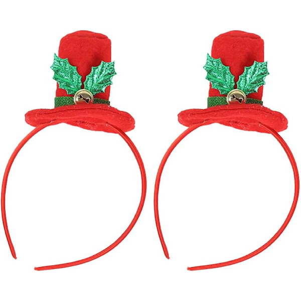 2 stk. Julehovedbånd Julemand Hat Hovedbånd (Top Hat)