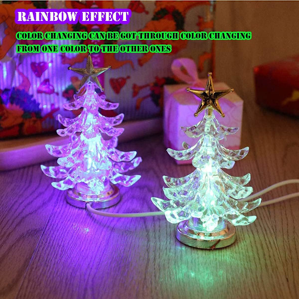 USB-drevet flerfarget skrivebordslysende LED-juletre 11\"
