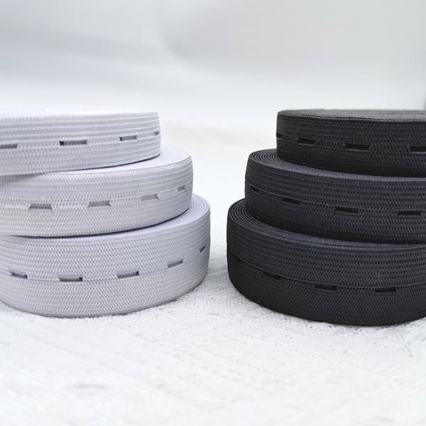 Elastiskt knapphålsband, praktiskt och mångsidigt svart Black Bredd: 2cm