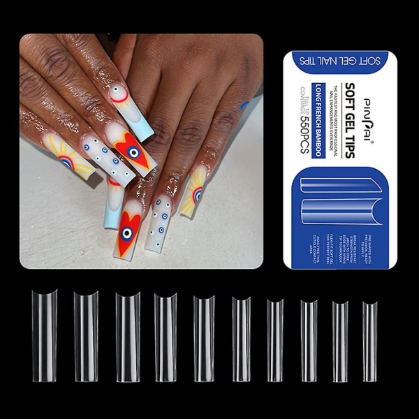 Artificial False Nail Tips Clear False Nails Press On False Nail Tips Full Cover False Nail Tips For Diy Home Salon #13