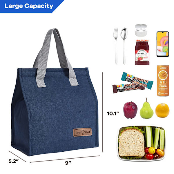 Frokostposer til kvinder og mænd, genanvendelig isoleret lækagesikker frokostboks Tote taske, termisk køletaske til arbejde skole picnic rejse (Cyan)