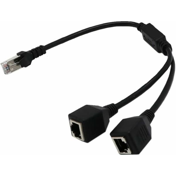 RJ45 netværkssplitteradapterkabel 1 han til 2 hunudgange LAN Ethernet-kabel netværkssplitteradapter