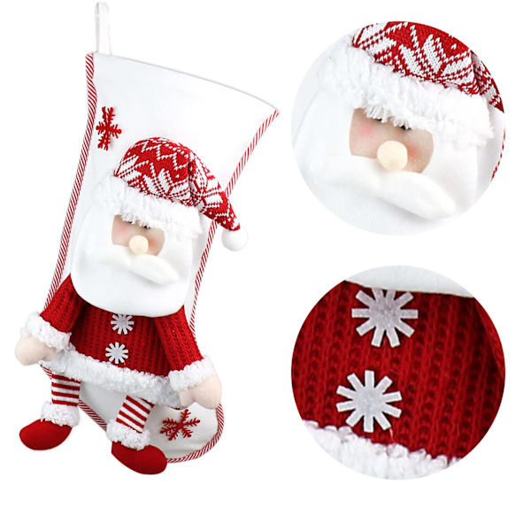 Julstrumpor 2 st, röd vit jultomte snögubbe