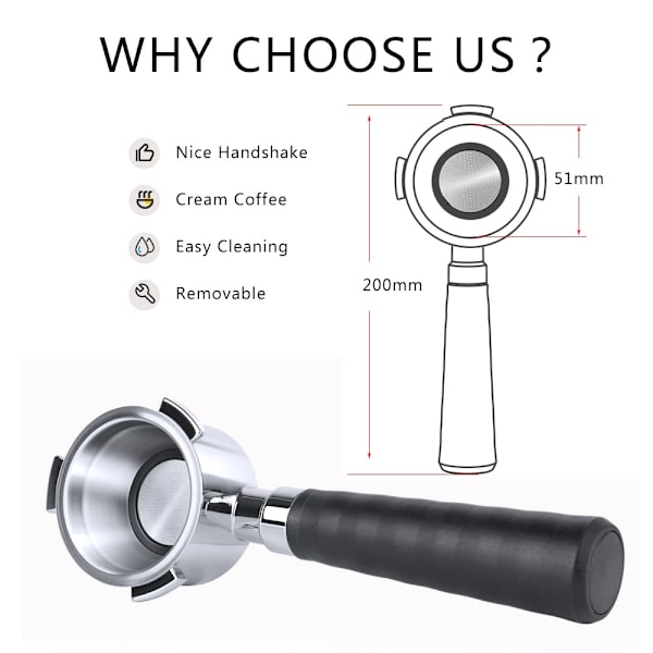51mm Kahvin pohjaton suodatin Delonghi ECP31.21、eco310