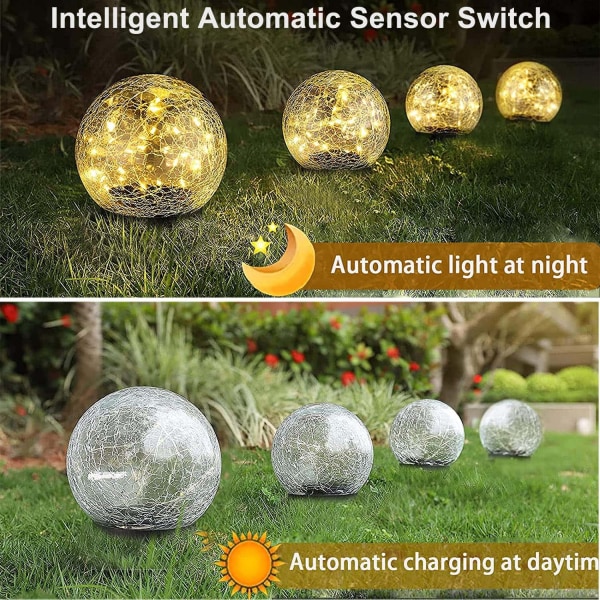 2 Pakke LED Jul Sprekke Ball Solar Lys