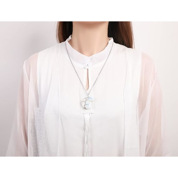 Halsband Livets Träd Kristall Halsband (Vit-Syntetisk Opal)