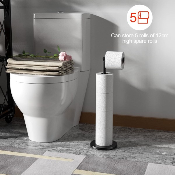 Vapaasti seisova wc-paperiteline, ruostumattomasta teräksestä valmistettu wc-paperinjakaja, wc-paperiteline jalustalla ja painavalla pohjalla, ruostumaton wc-paperiteline