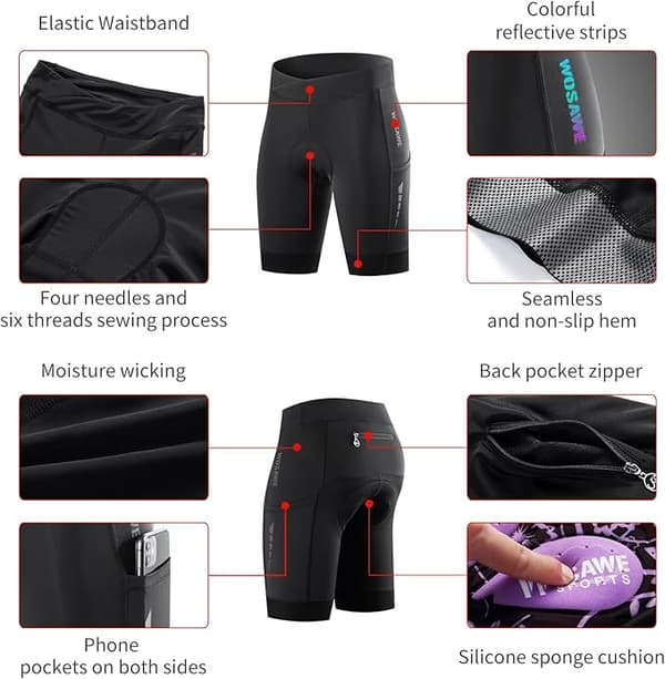 Cykeltights för damer, ventilerande 4D-vadderade cykelshorts med hög midja Subcode S/Eurocode XS