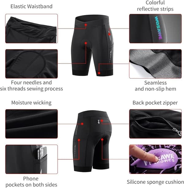 Cykeltights til kvinder, åndbare 4D-polstrede cykelshorts med høj talje Subcode S/Eurocode XS
