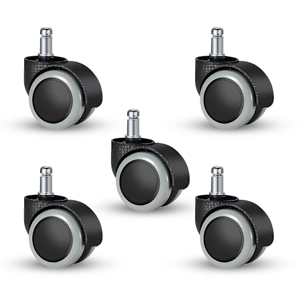 5 stk 11 mm Universal Størrelse Kontorstol Twin Caster Hjul, Erstatning, for Kontorstoler, Gaming、 Swivel Stol, RoHS og BIFMA kvalitets sertifisert.