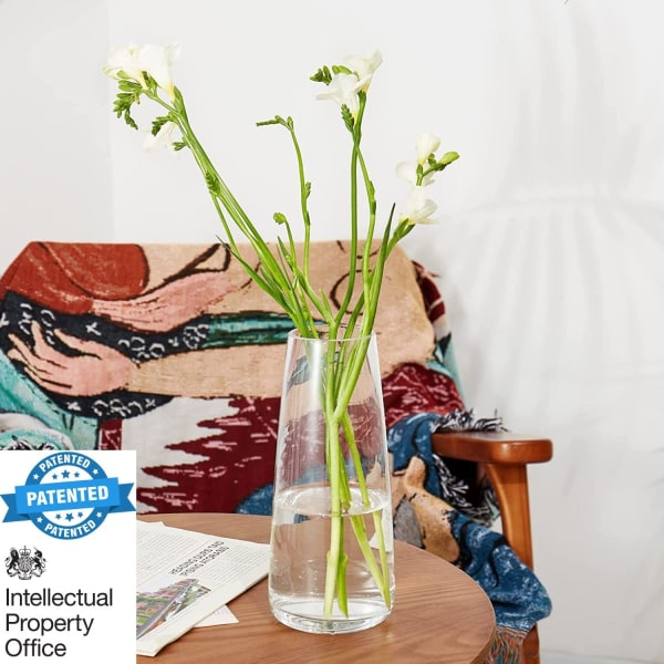 Exquisit klar blomster vase - Glasvase til boligindretning - Vas til værelse - Blomster vaser til midtpunkt, høj vase