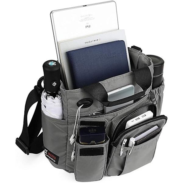 Nylon Crossbody Messenger Bag, Multifunksjonell Skulderbag, Laptop Bag for Menn og Kvinner Sport Reise Business