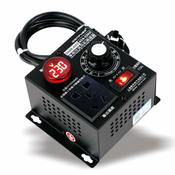 Dimmer, AC 220V 9A 4000W SCR Spenningsregulator Motor Vifte Hastighetskontroll