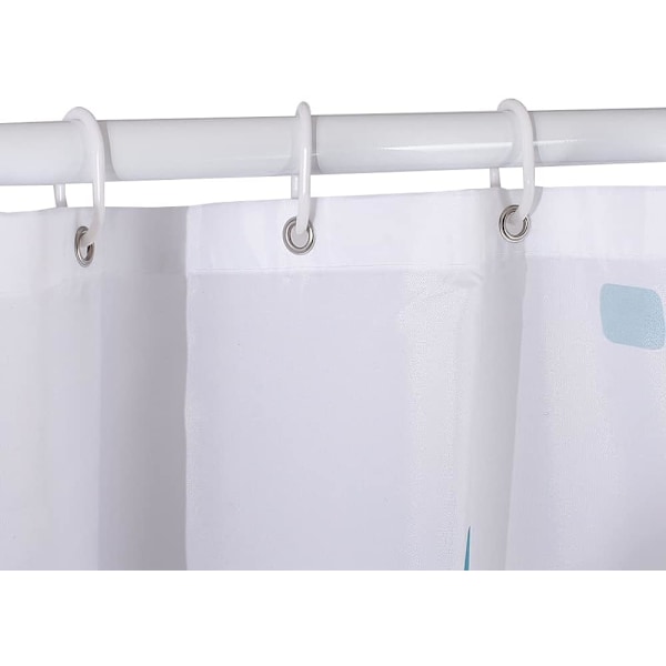 Mosaik Blå Bruseforhæng Anti Skimmel, Meldug Resistente | Størrelse 180x180 cm (71 x 71 Tommer) | 100% Polyester (Mosaik Blå)