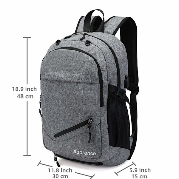 Basketball Ryggsekk med Ballnett, 15.6 Tommers Laptop Ryggsekk, Ryggsekk med Ballnett, Basketballveske Light Gray