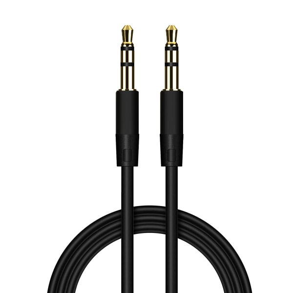 1M Aux-kabel 3,5 mm hane stereo jack till jack ljudkabel - Aux för bilar, hörlurar kompatibel med iPhones, iPad, bärbara datorer (svart)