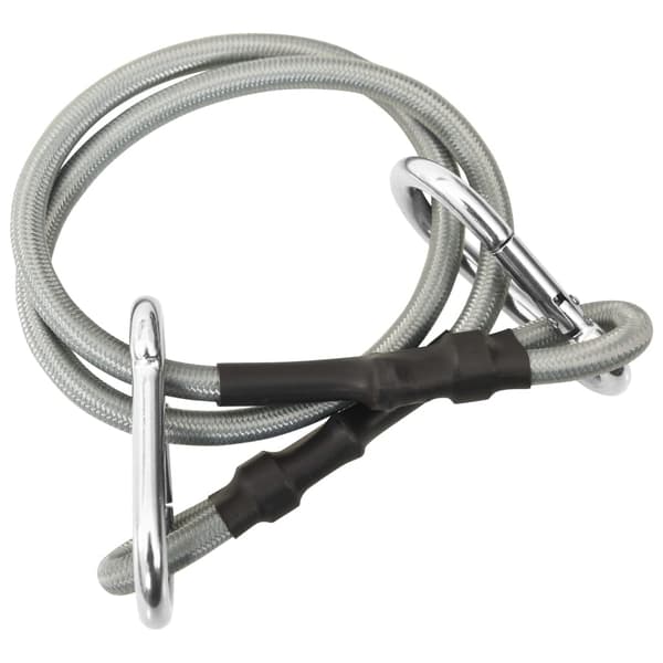vidaXL Rep med karbinhake 4 st Gummi Silver silver