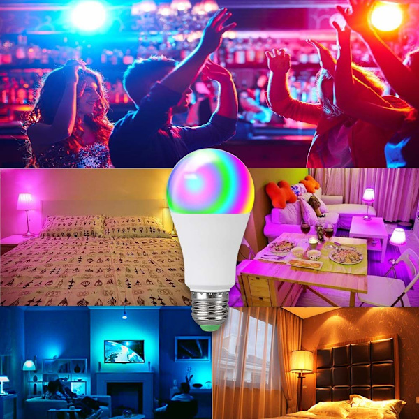 LED-lampor 15W Smart E27 RGBW Bluetooth 85-265V 20 färger