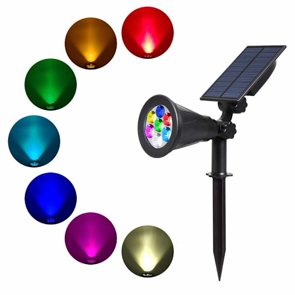 LED solcellslampor 2-pack med 7 färger justerbar