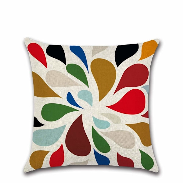Stk Putetrekk 45 x 45 cm, Firkantet Dekorativt Putetrekk Sofapute Trekk Fargerikt Geometrisk Mingon Mønster Bomull Lin Hjem Dekor