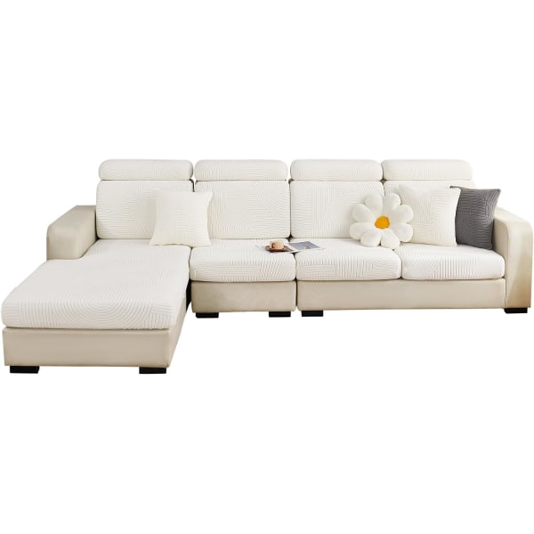 Jianyana Universal Jacquard L-Formet Elastisk Sofa Sitteputer Trekk, Slitasjesterkt Møbelbeskytter for Putene på Chaise Lounge Sofa M Ryggtrekk