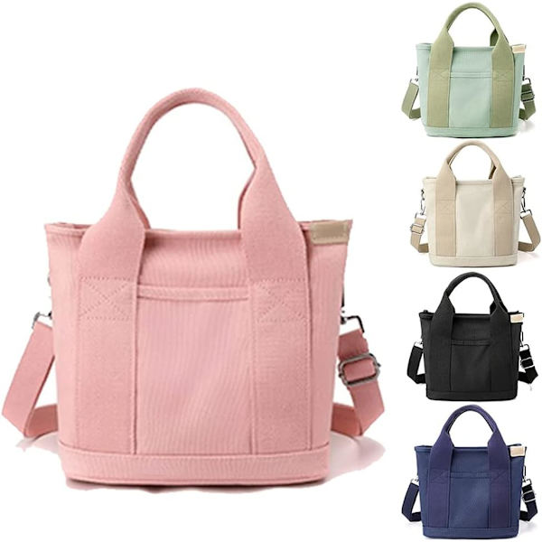 Kvinnors Fashion Canvas Dragkedja Handväska, Resväska Crossbody Väska Flerfack Handväska för Arbete Daglig Resa