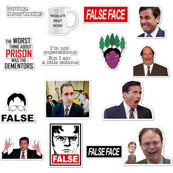 The Office -tarrat, 50 kpl vinyylitarroja vesipulloihin, kannettaviin tietokoneisiin, toimistoon