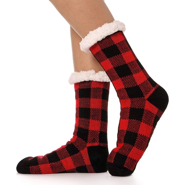Dam Cuddly Sockor Tjocka Stoppsockor Varma Sockor Halksäkra Hutsockor Fluffiga Toffelsockor för Vinter