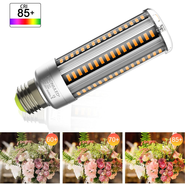 E27 LED 25W varmvit 2700K, 360 vinkel, ej dimbar, inget flimmer, E27 LED majslampa, 2-pack