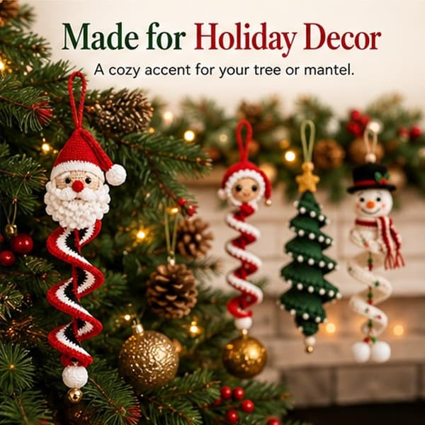Hæklet juletræsspiral-DIY-sæt, blødt garn-håndarbejdssæt til begyndere Christmas tree