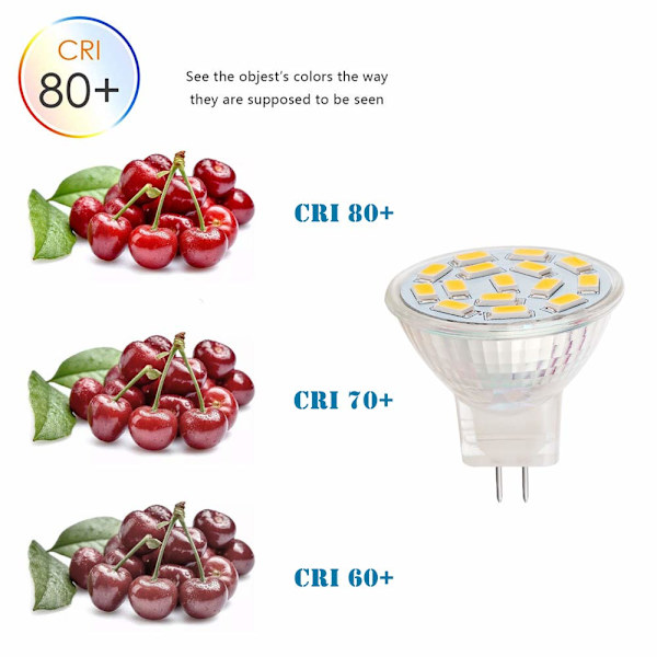 12V 3W MR11 LED-halogenlampor GU4.0-sockel Varmvitt (3000K, 6 st)
