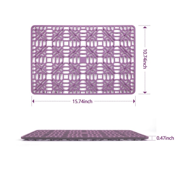 Silikoninen keittiön pesuallasmatto, 15,7"x10,6" (violetti)