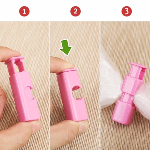 Squeeze Bröd Bag Cinch Clips, Slip Grip Lätt Squeeze & Lock, Blandade Färger, 12-pack