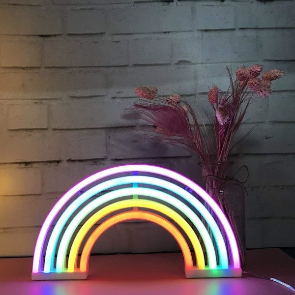 Regnbåge LED Neon Konst Inomhus Väggdekor för Hemfest Årsdag Alla hjärtans dag Present Sovrumsdekor