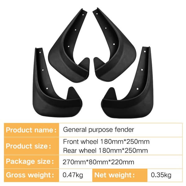 4 stk. Bil Mud Flaps, Splash Guards Mud Flap Mudguards, til XC60 2009-2013 030779759/60 2010-2012