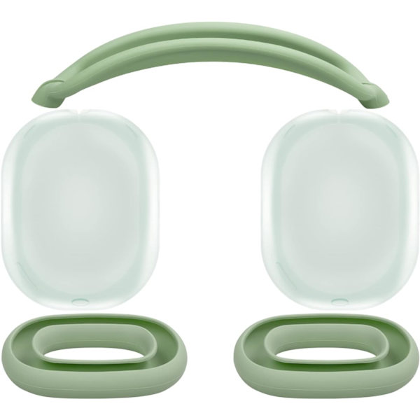 Skyddssats för AirPods Max, Huvudbandsöverdrag + TPU-fodralsskydd + Silikonöronkuddar, Svettbeständig Tillbehör, Lätt att Tvätta, Repskydd