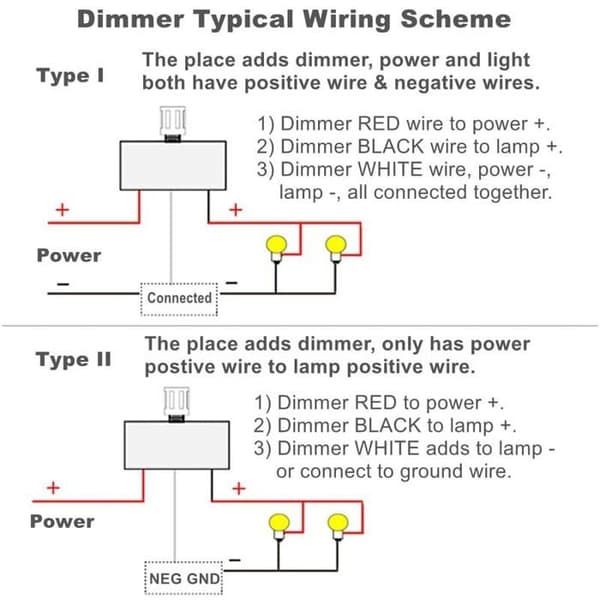 12V DC LED lysdæmperkontakt, justerbar PWM-controller til RV, båd, dæmpbart LED-lys