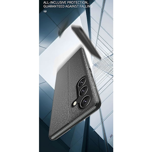 Transparent Fönsterfodral med Magnetisk Stängning PC + PU Läder Bokstil Flip Ställfunktion Stötsäkert Skyddsfodral för Samsung S23+ black S23+