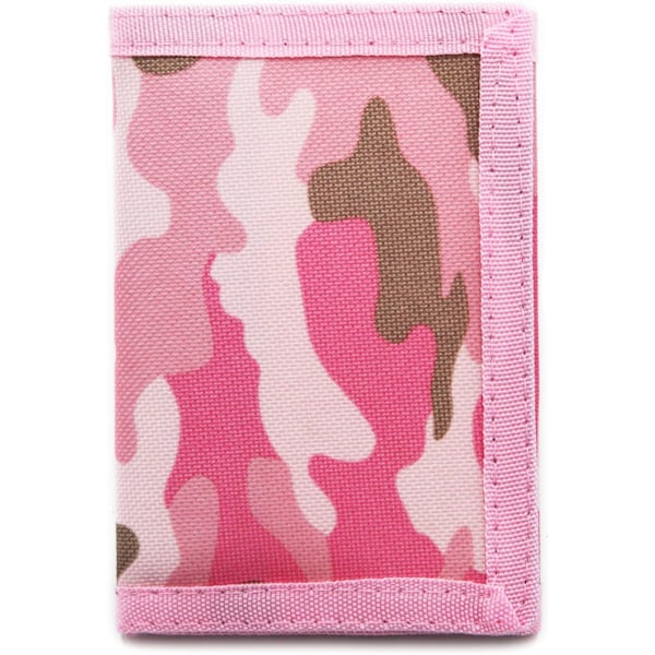 RFID Ohut Camouflage Lompakko/Kolmiosainen Kangas Ulkoilulompakko Pojille & Lapsille - Pinkki