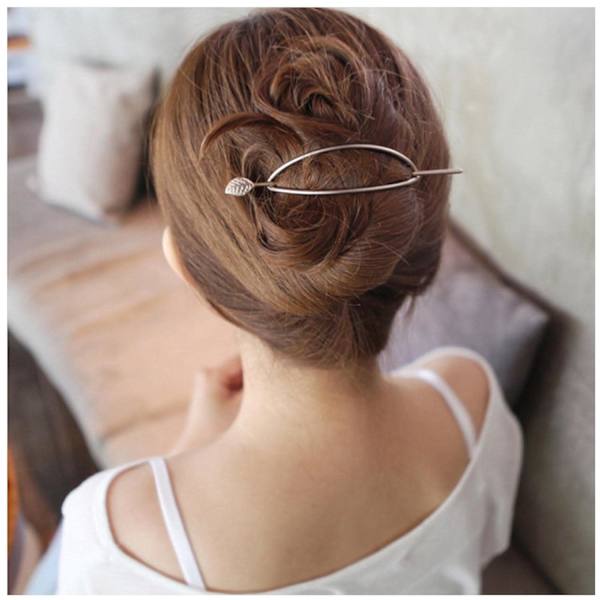 Minimalistisk Sølv Hårklipp Barrette Oval Hårbolleholder Fransk Metall Hår Mansjettknapp Geometrisk Hårnål Mansjett Dekorative Hårtilbehør