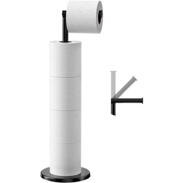 Vapaasti seisova wc-paperiteline, ruostumattomasta teräksestä valmistettu wc-paperinjakaja, wc-paperiteline jalustalla ja painavalla pohjalla, ruostumaton wc-paperiteline
