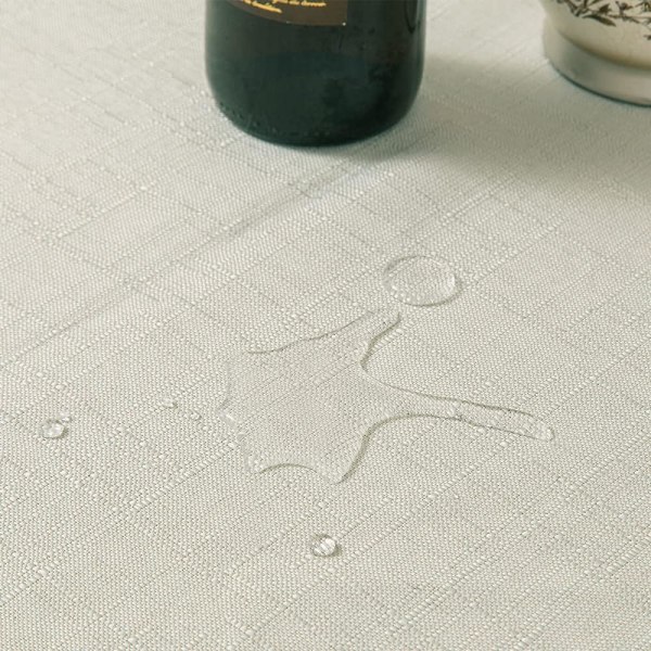 Vattenavvisande Tvättbar Rektangulär Bordsduk i Faux Linne 55x55 Tum, Frukt Vit White