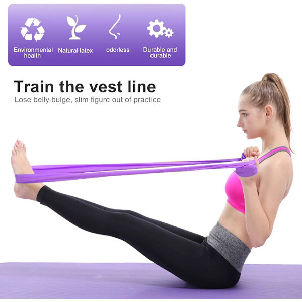 2 st 1,5 m elastiska motståndsband för träning, unisexband