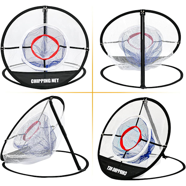 Pop-up golf chipping net with golf hitting mat, golf target chipping net foldable