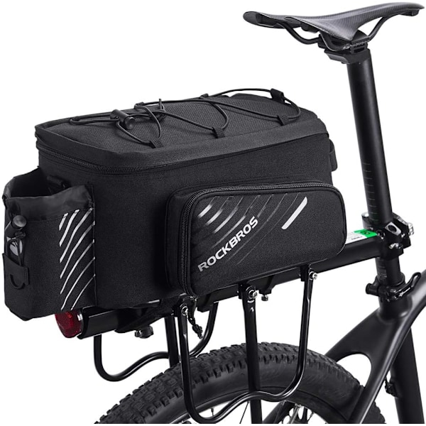 8L Cykel Bagagebærer Taske, Vandtæt Reflekterende Cykel Sidetaske, Multi-Rum Skuldertaske, Udendørs Rejse Taske med Regnslag
