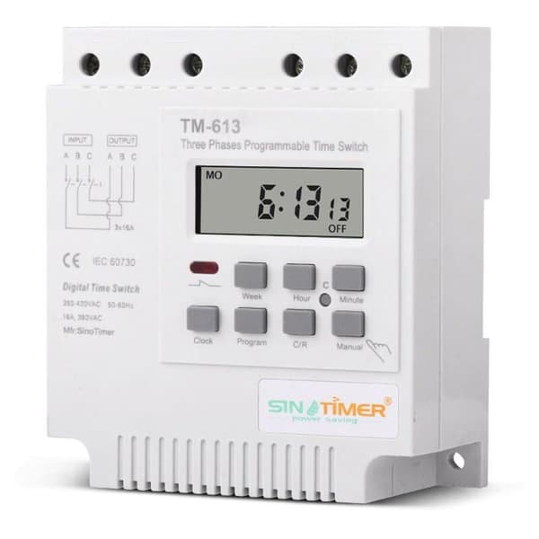 TM-613 Programmerbart tidsrelæ Ugentligt relæ til trefaset timer-kontakt ODIPIE
