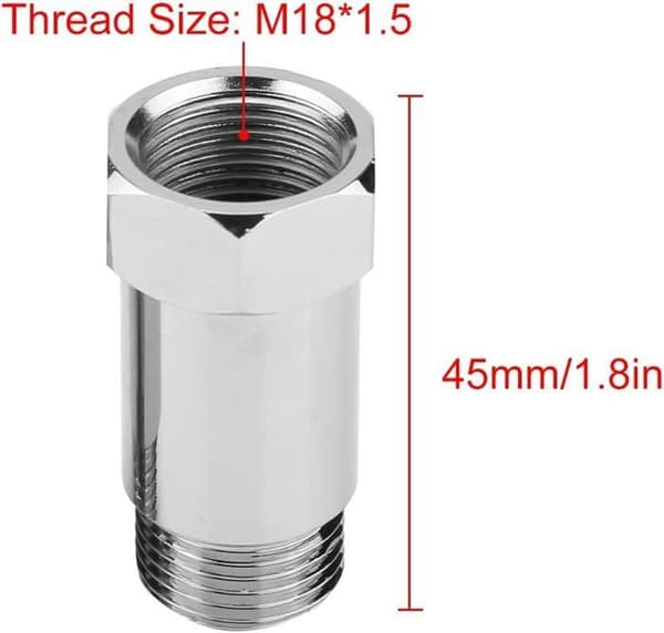 2 stk. 45 mm M18*1,5 Sensor O2 Check Engine Slet Adapter + Ilt Sensor
