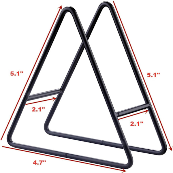 2-pack Triangelformad Underläggshållare i Svart Järnmetall, Förvaring Caddy för Både Runda och Kvadratiska Underlägg, Passar 4 till 9 Stycken Underlägg, 4,3 Tum