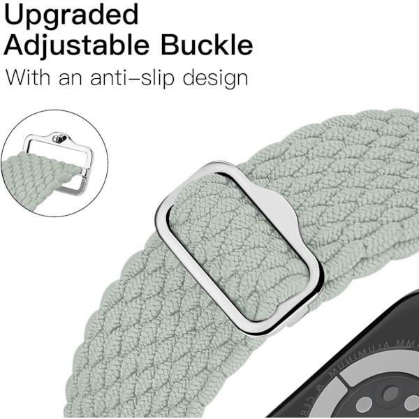 Halkskyddande Flätad Rem 3-pack Kompatibel med Apple Watch Armband, Justerbar Elastisk Ersättningsrem för iWatch Ultra SE 9 8 7 6 5 4 3 2 1